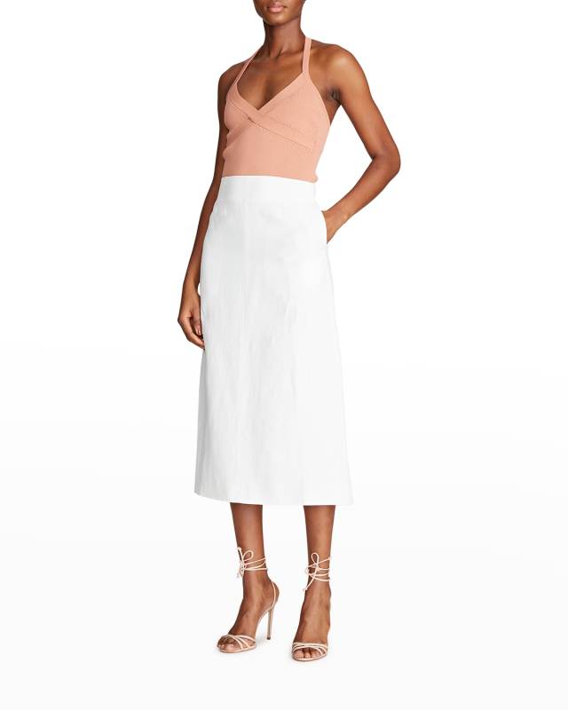 Evan Linen Midi Skirt